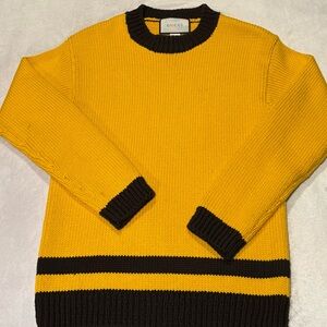 Gucci Men's Sweater in Mustard and Black